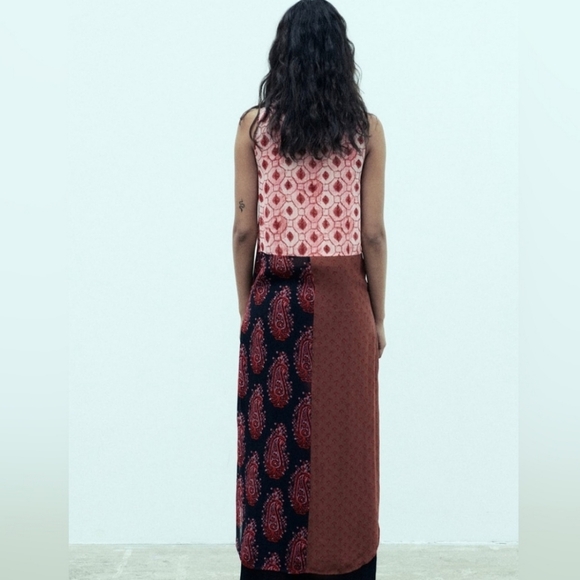 NWT Zara The Samora Special Edition Chiffon with Slip Flowy Boho Maxi Dress L - Picture 2 of 5